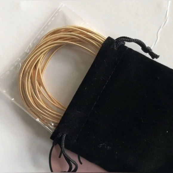 Guitar String Bracelets Stackable Gold Plated Stainless Steel 316L 2mm (8) New - Picture 2 of 6